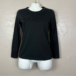 5 for $30 Passports women long cardigan‎ black embroidered blouse size small